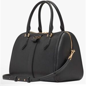 NWT Kate Spade Black Med. New York Nouveau Pebble Leather Duffle Bag w/Crossbody